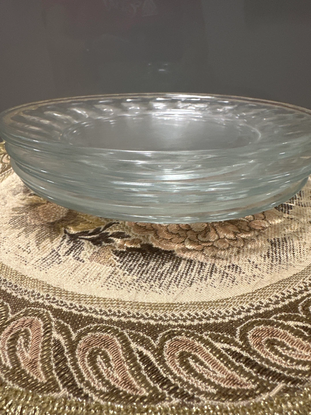 Set of 6 Clear Glass Dinner Plates - photo 4