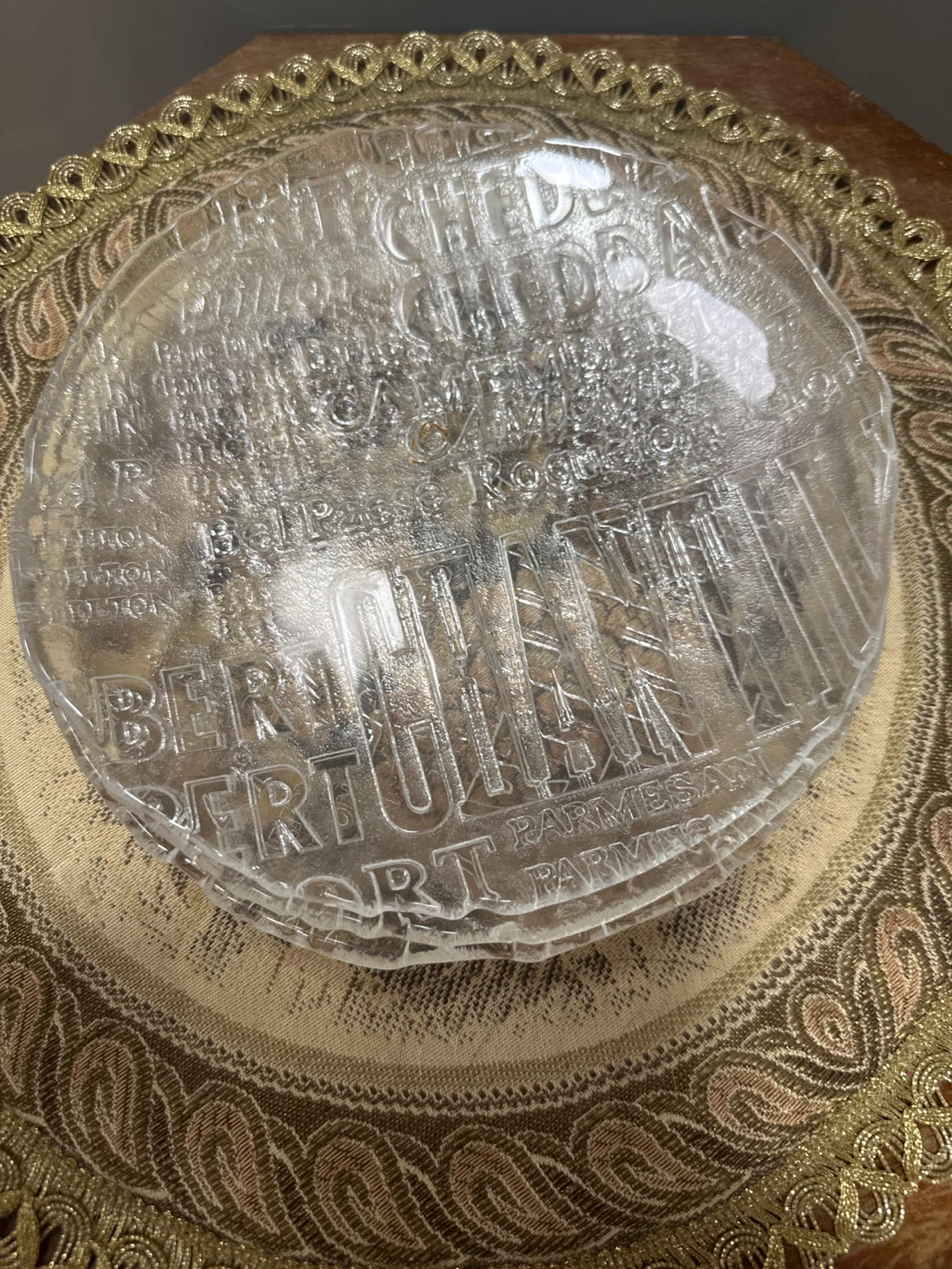 Clear Glass Cheese Plate Set with Assorted Cheese Names - photo 2