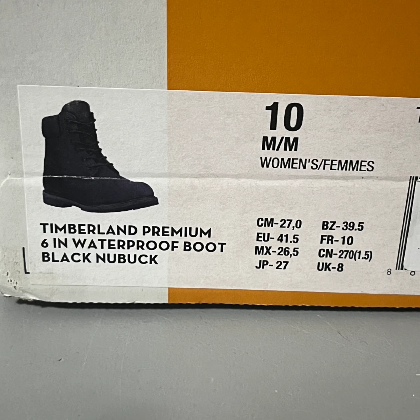 Timberland Premium 6" Waterproof Black Nubuck Women's Size 10 - photo 2