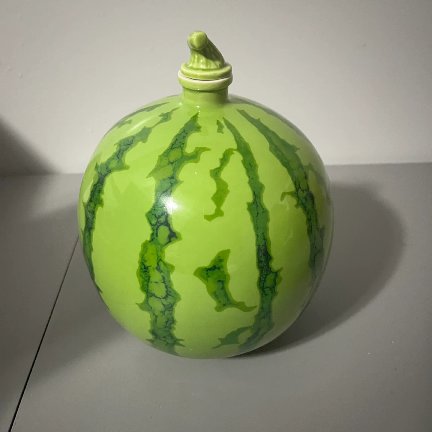 Watermelon Shaped Ceramic Decanter Vase 10” - photo 2