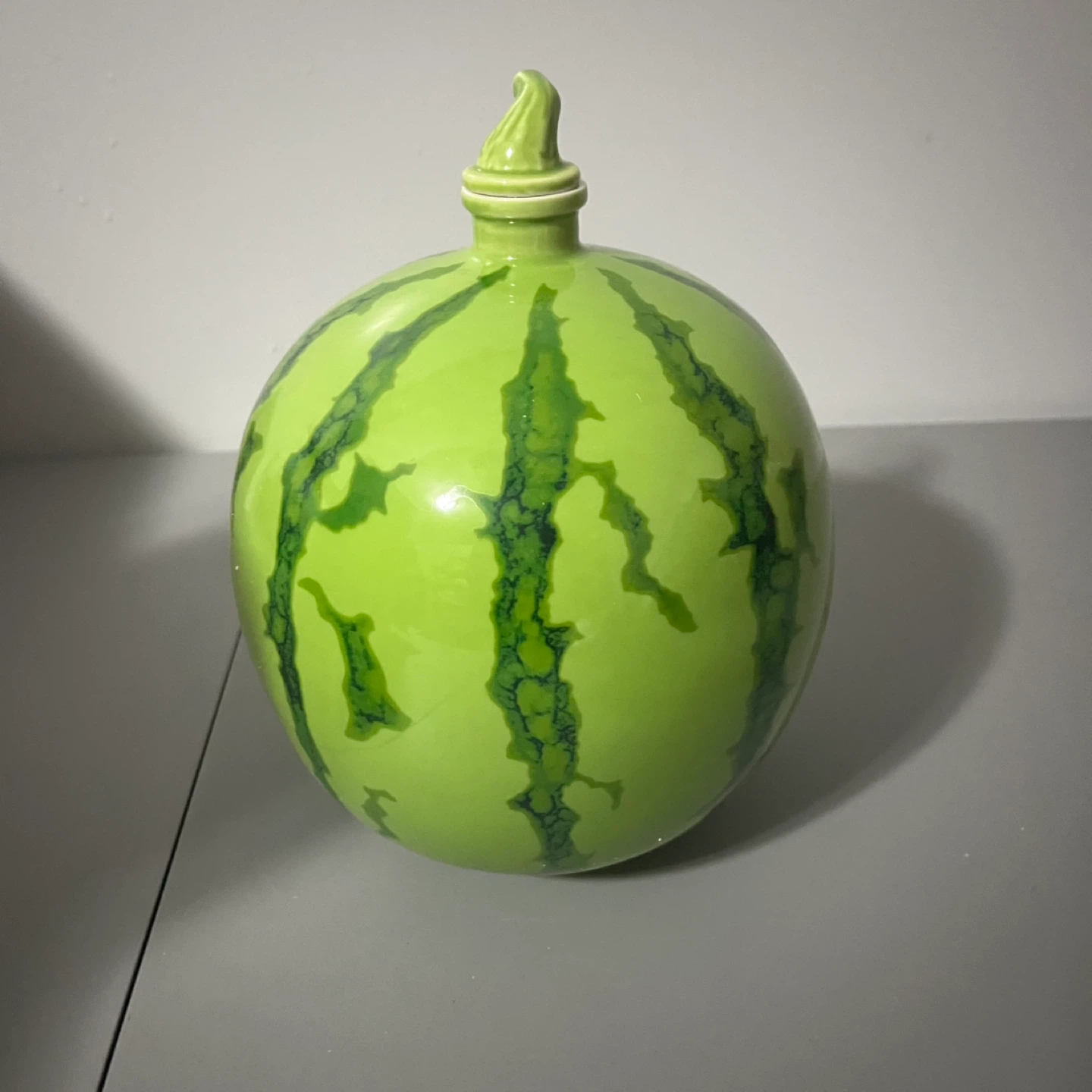 Watermelon Shaped Ceramic Decanter Vase 10” - photo 4
