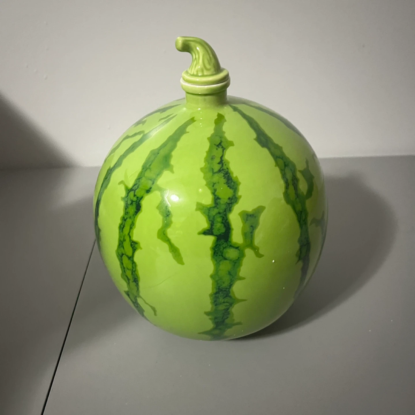 Watermelon Shaped Ceramic Decanter Vase 10” - photo 3