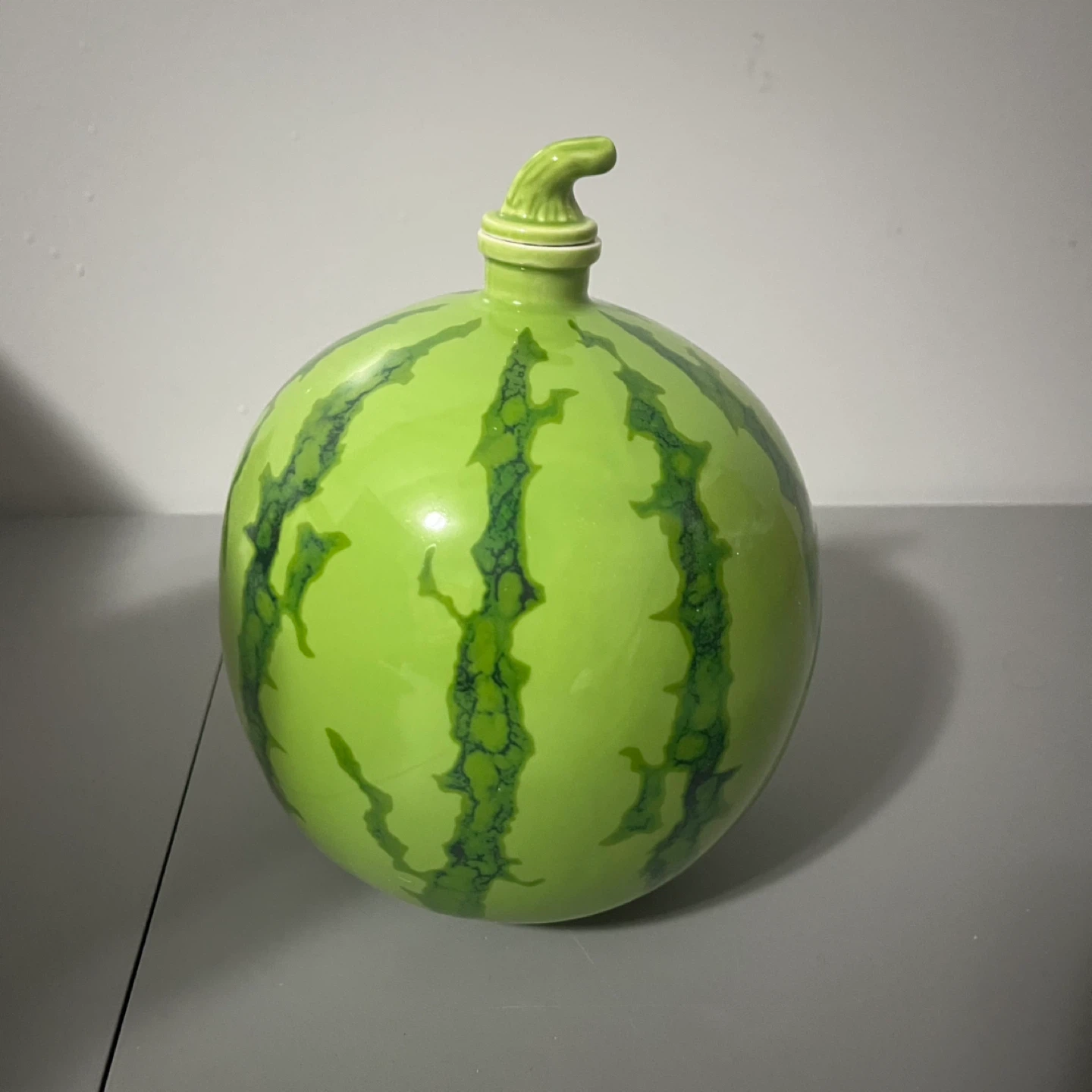 Watermelon Shaped Ceramic Decanter Vase 10”