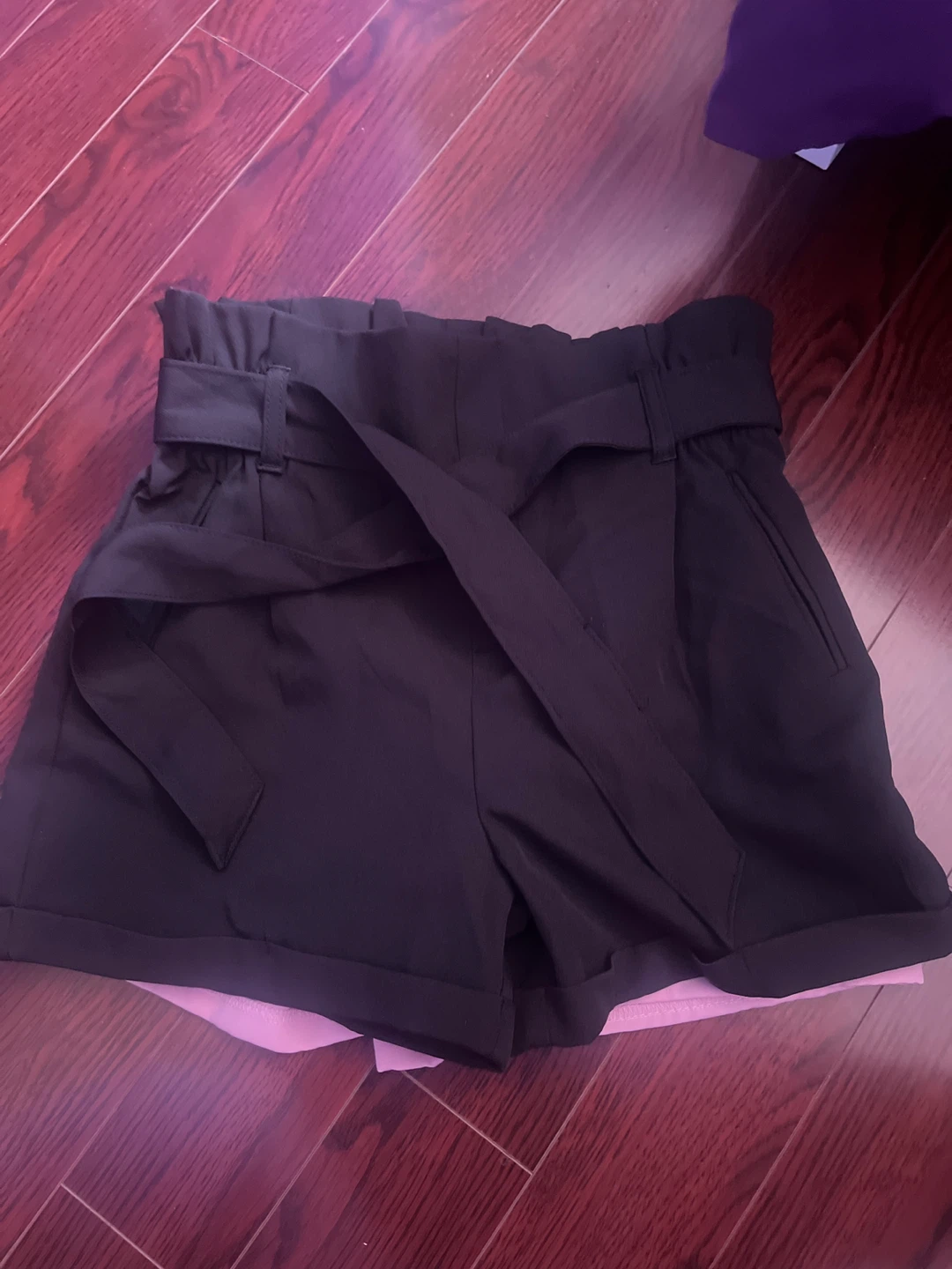 Kids Pink Paperbag Waist Shorts M/M (10/12) - photo 3