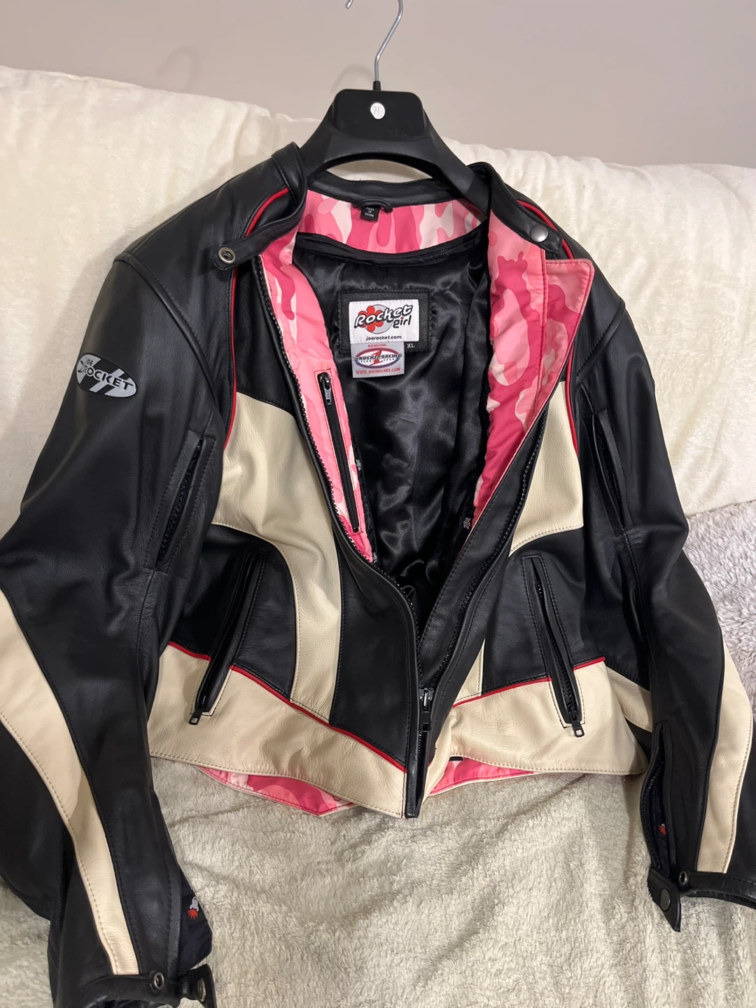 Joe Rocket Girl Leather Motorcycle Jacket XL
