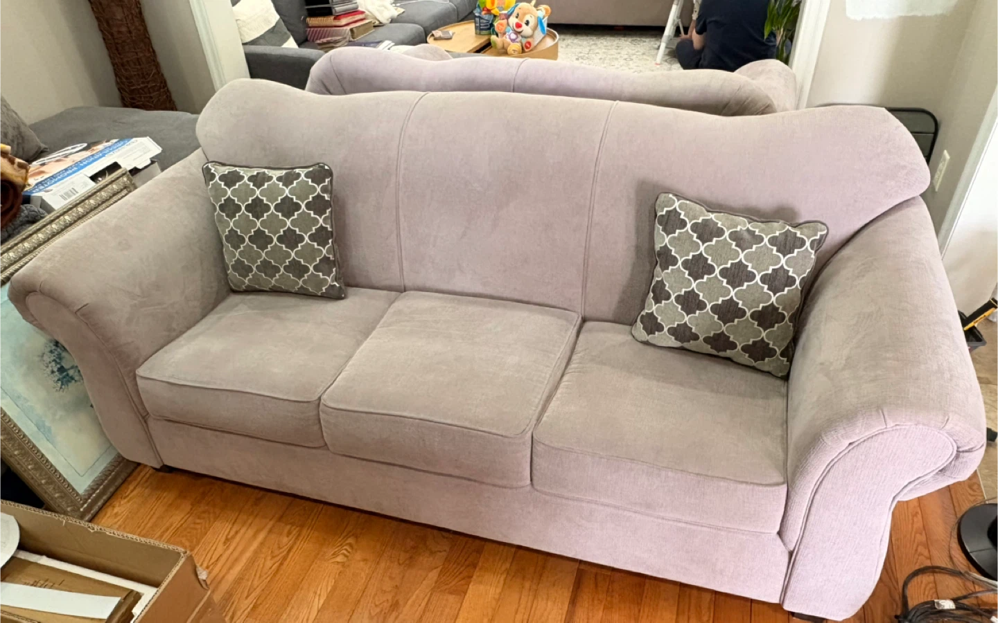 Grey 3-Piece Sofa Set - Loveseat and Chaise