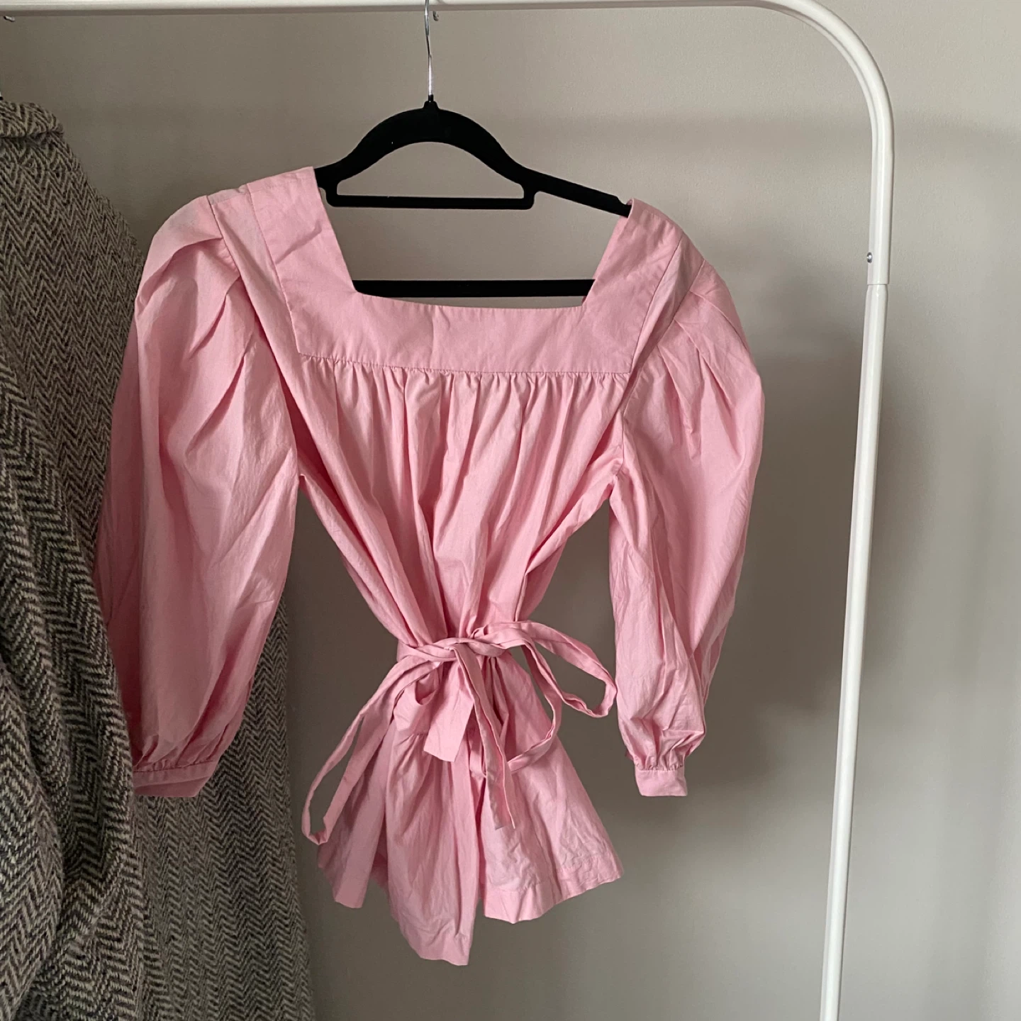Horses Atelier Pink Cotton Square Neck Puff Sleeve Top Size 1 - photo 2