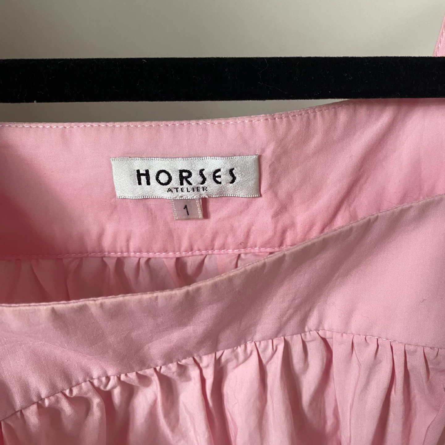 Horses Atelier Pink Cotton Square Neck Puff Sleeve Top Size 1 - photo 5
