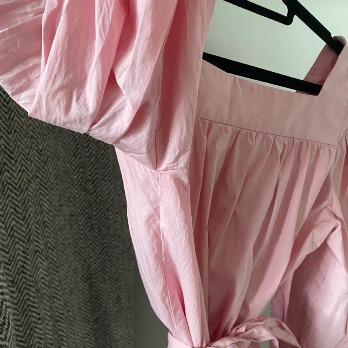 Horses Atelier Pink Cotton Square Neck Puff Sleeve Top Size 1 - photo 3