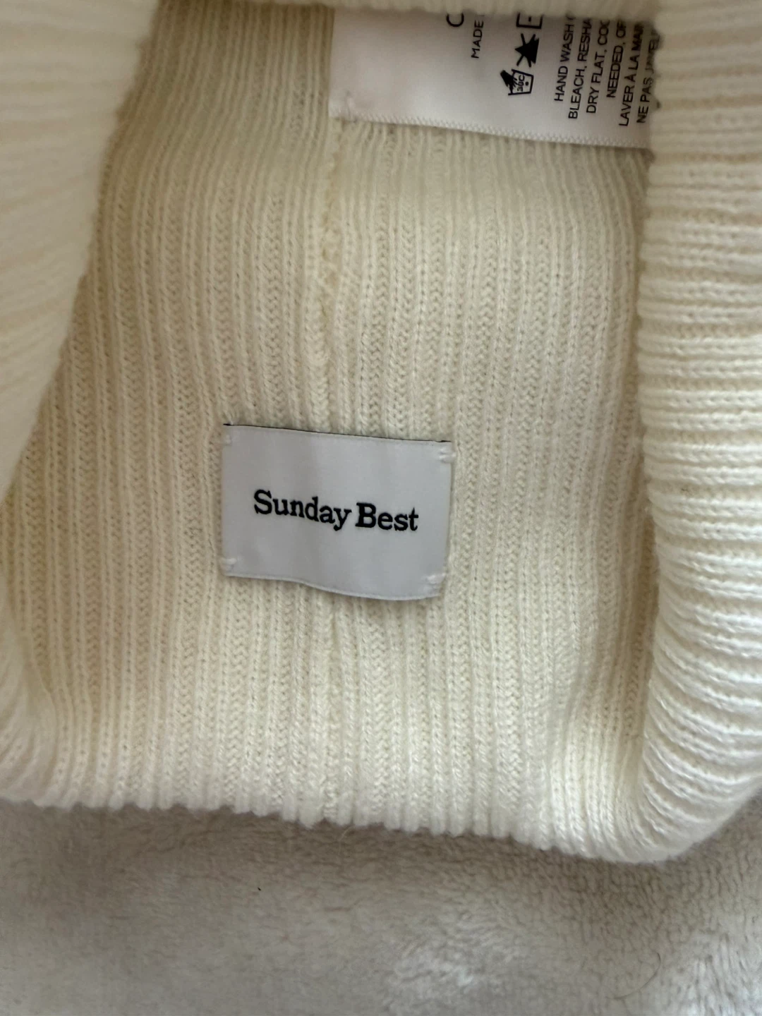 Sunday Best White Knit Beanie O/S - photo 2