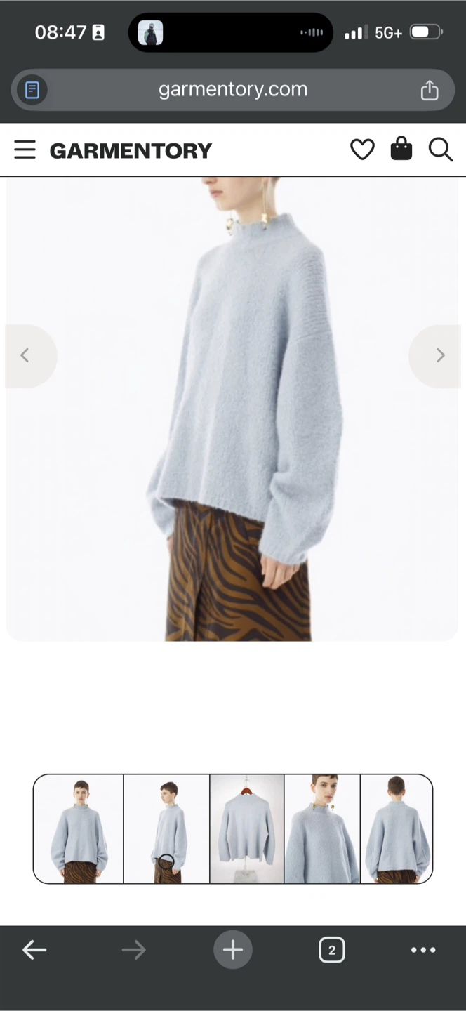 3.1 Phillip Lim Long Sleeve Sweater - Blue - Medium