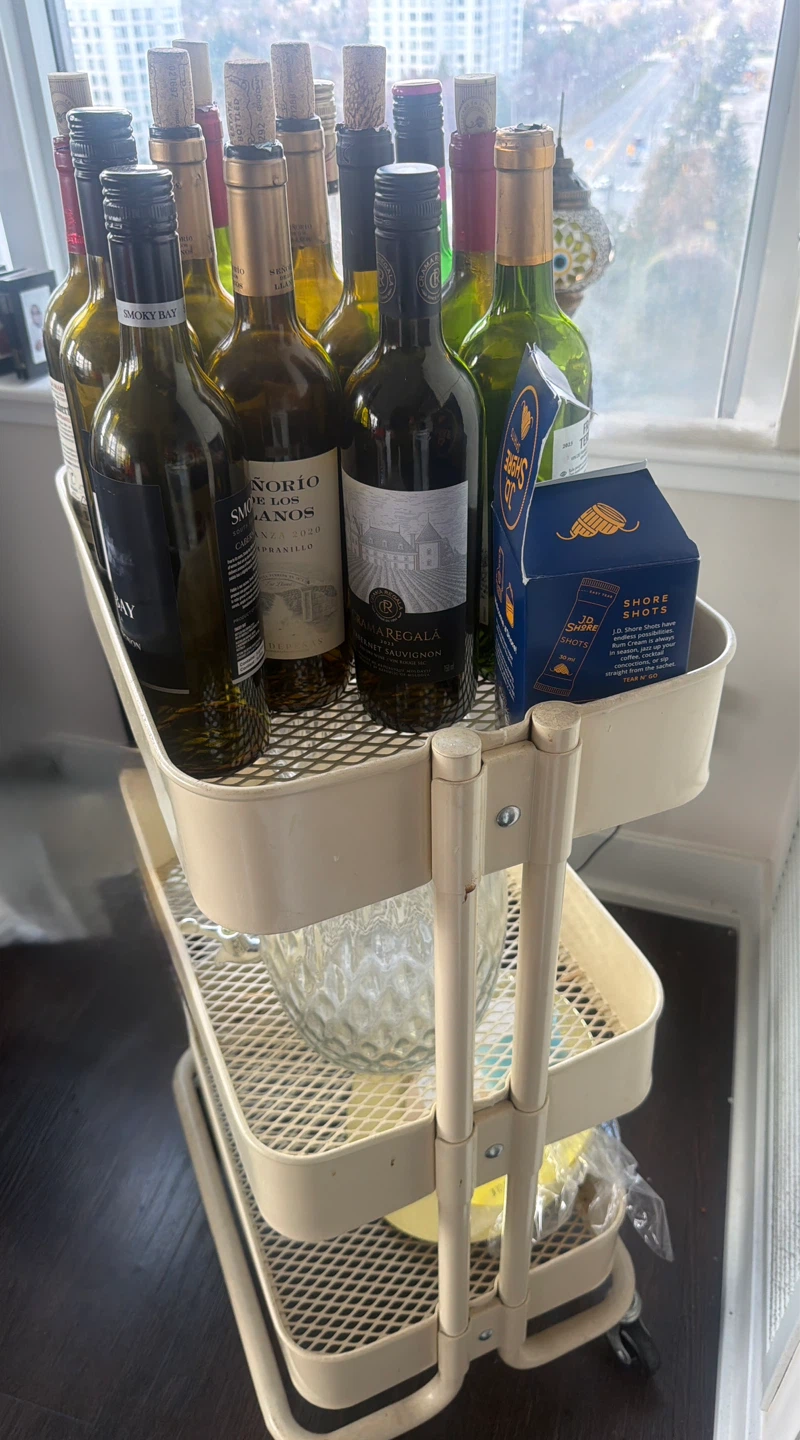 3-Tier Rolling Bar  or utility Cart Cream - photo 2