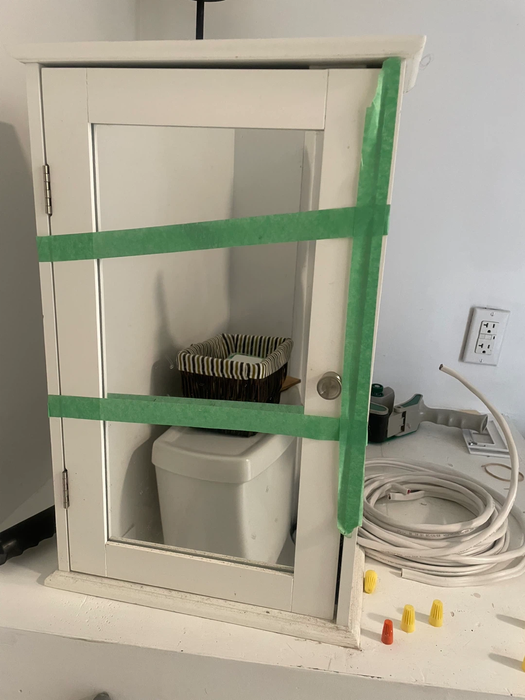White Medicine Cabinet with Mirror