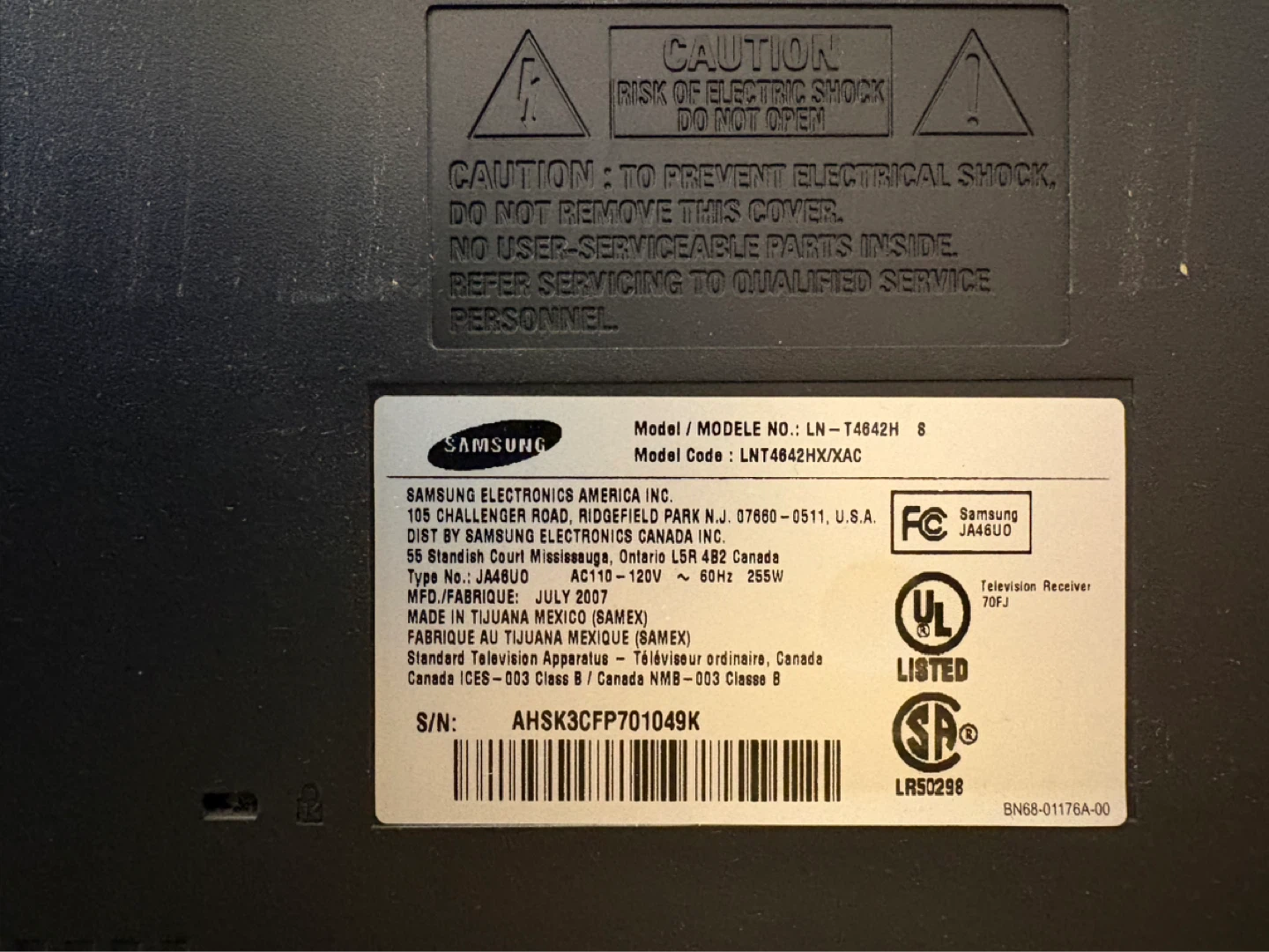 Samsung 46" HD TV LNT4642HX/XAC - photo 3