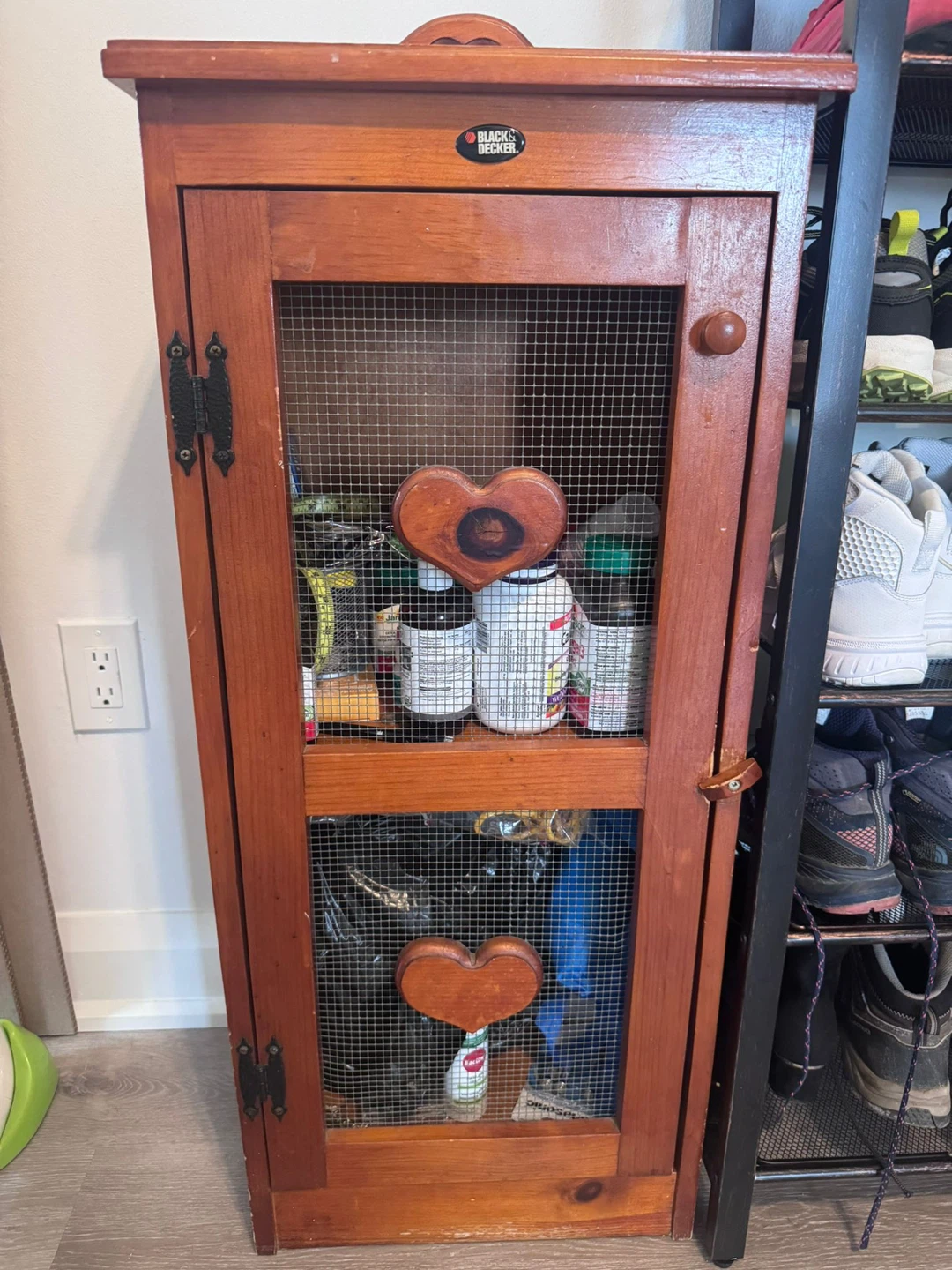 Black & Decker Wooden Storage Cabinet with Heart Accents - photo 2