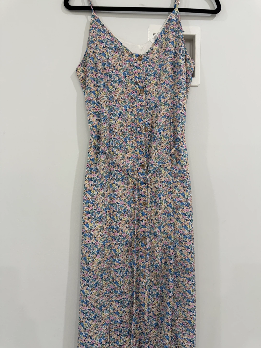 Floral Print Midi Dress with Belt