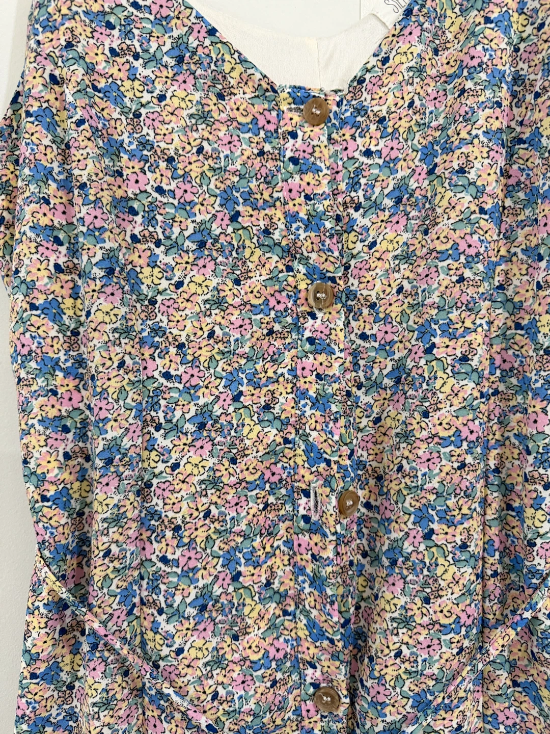 Floral Print Midi Dress with Belt - photo 2