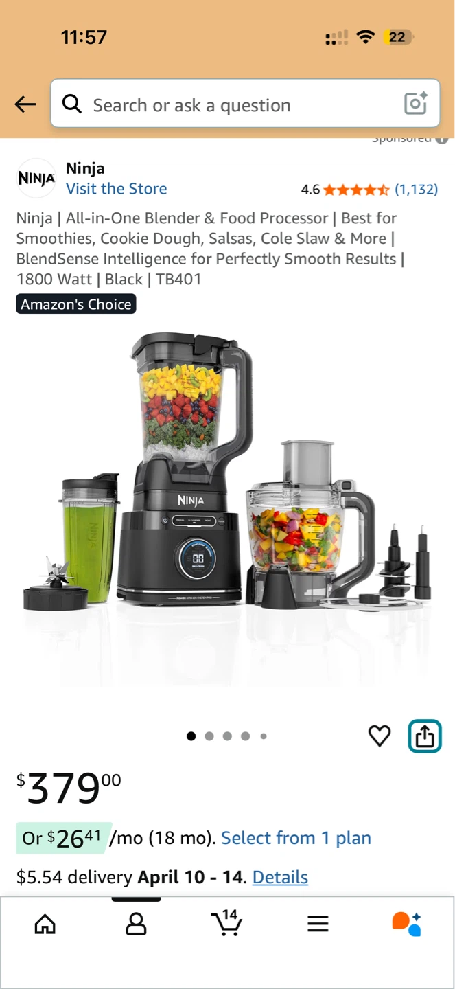 Ninja Power Kitchen System Blender Food Processor - photo 5