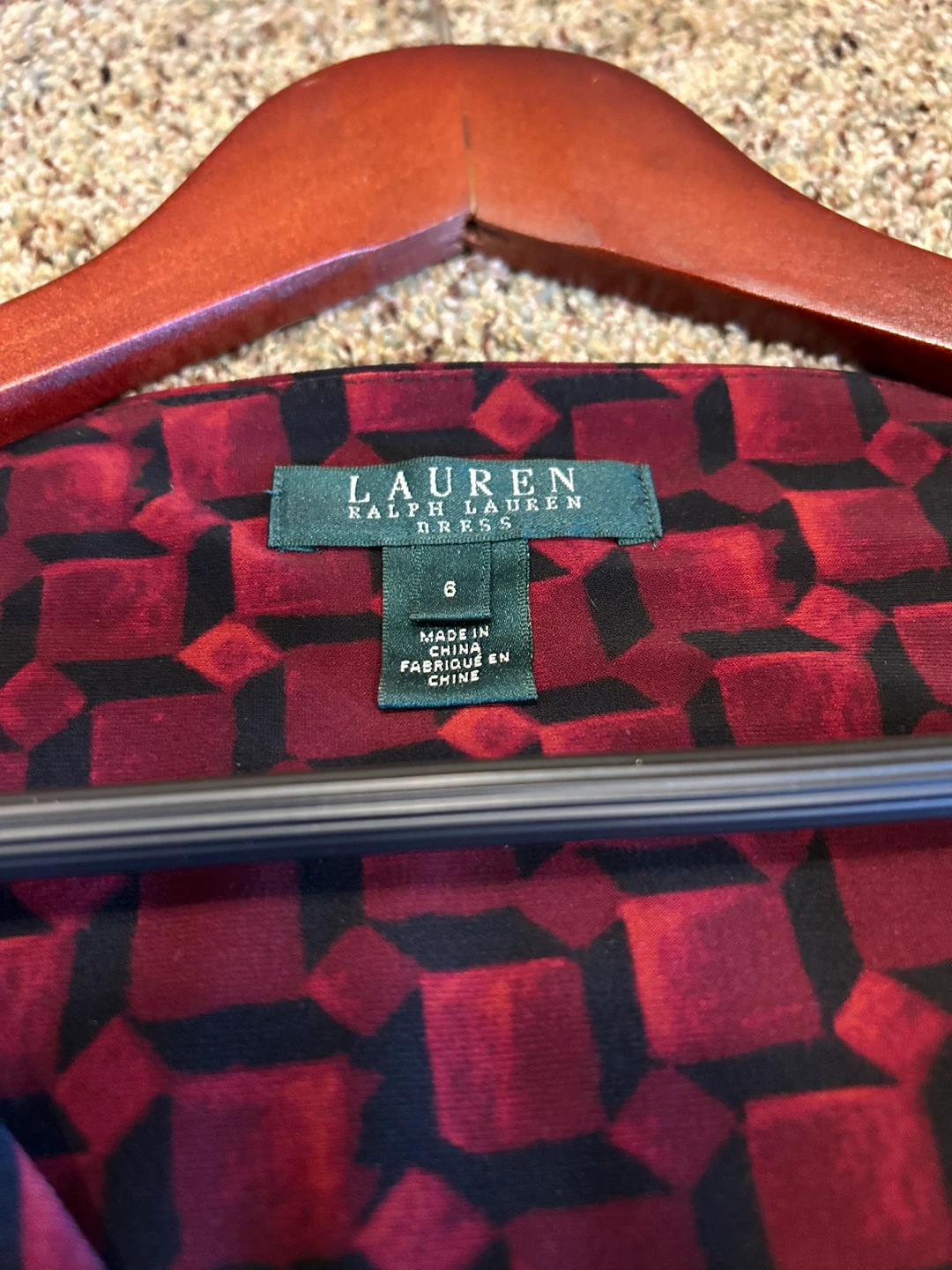 Ralph Lauren Red & Black Geometric Dress Size 6 - photo 5