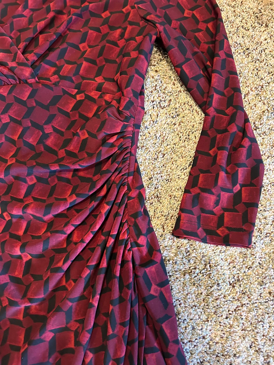 Ralph Lauren Red & Black Geometric Dress Size 6 - photo 4
