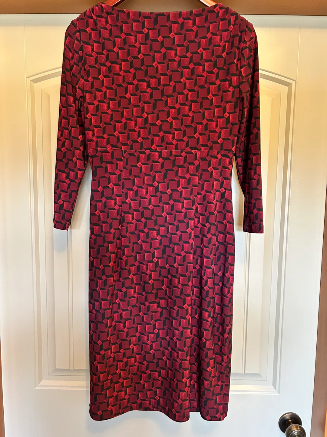 Ralph Lauren Red & Black Geometric Dress Size 6 - photo 3