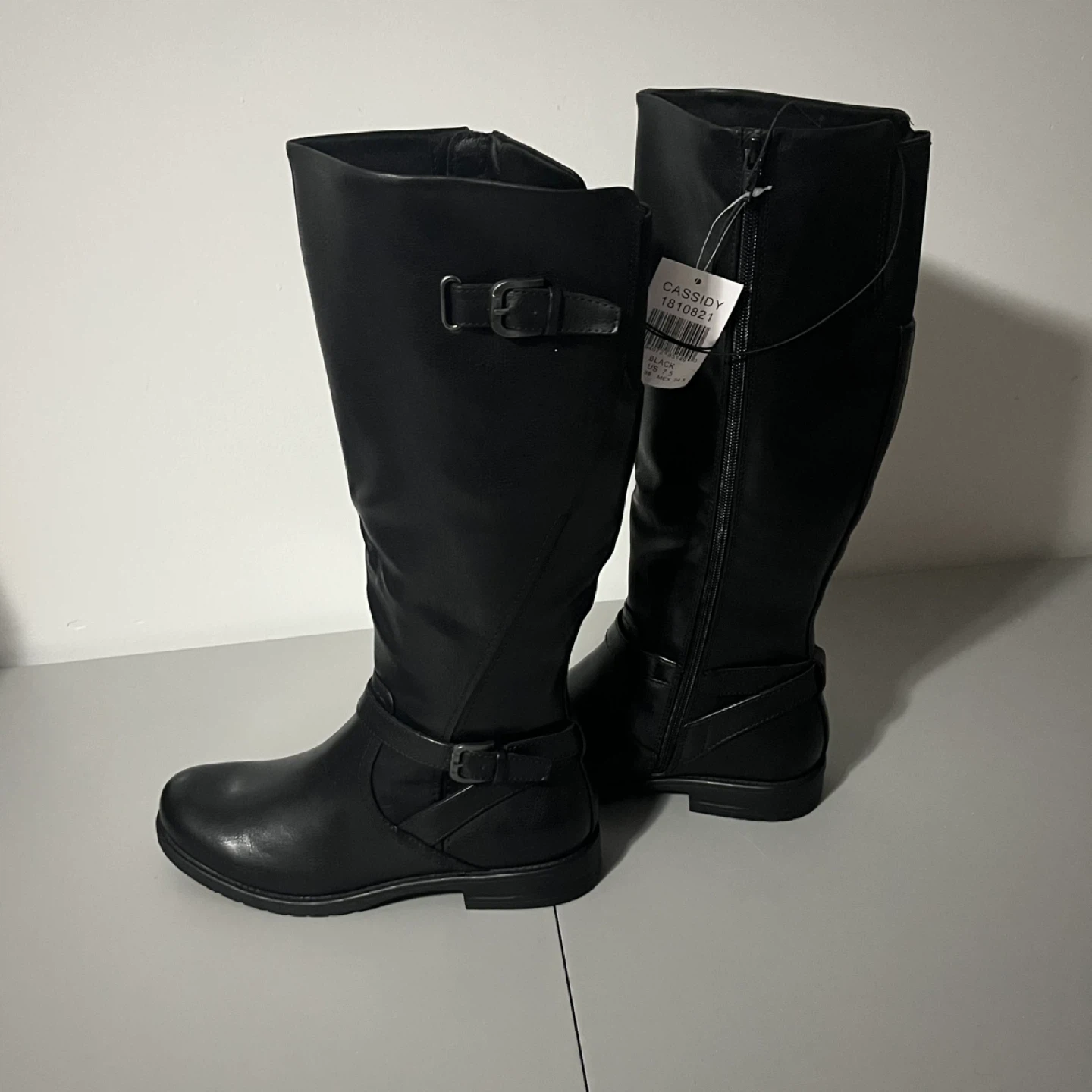 Baretraps Cassidy Faux Leather Women Riding Boot Black Size 7.5 - photo 3