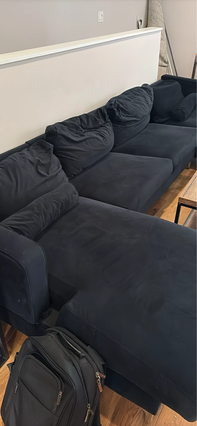 Dark Blue Sectional Sofa - photo 2
