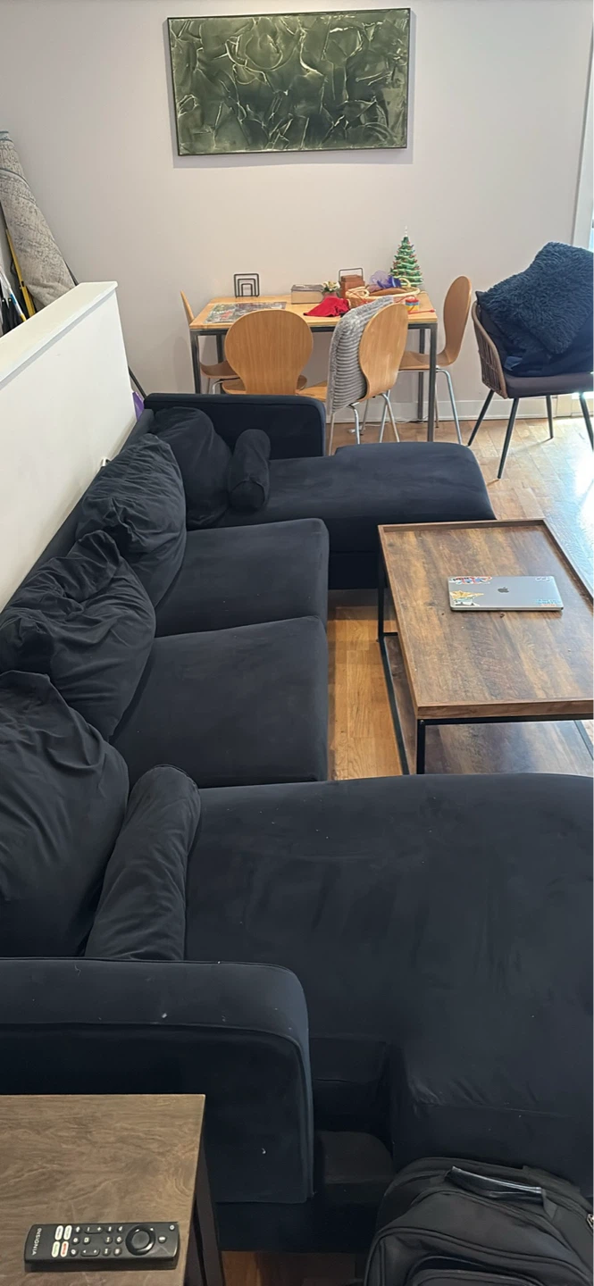 Dark Blue Sectional Sofa - photo 3