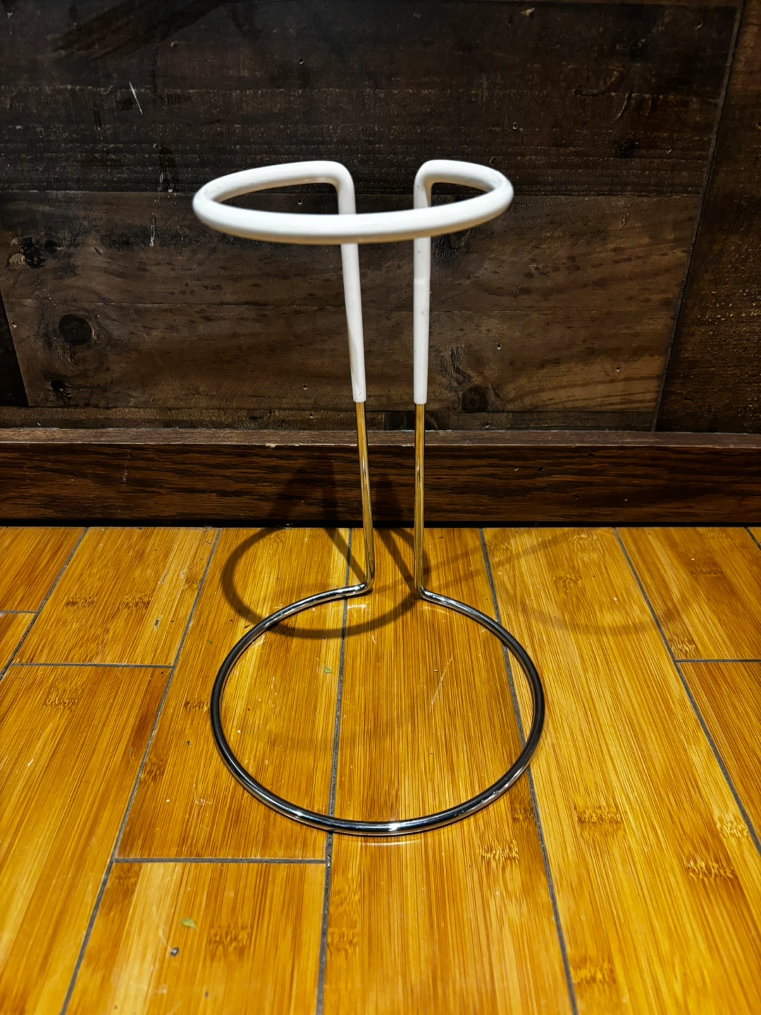 White and Chrome Drink or Bottle Holder Stand