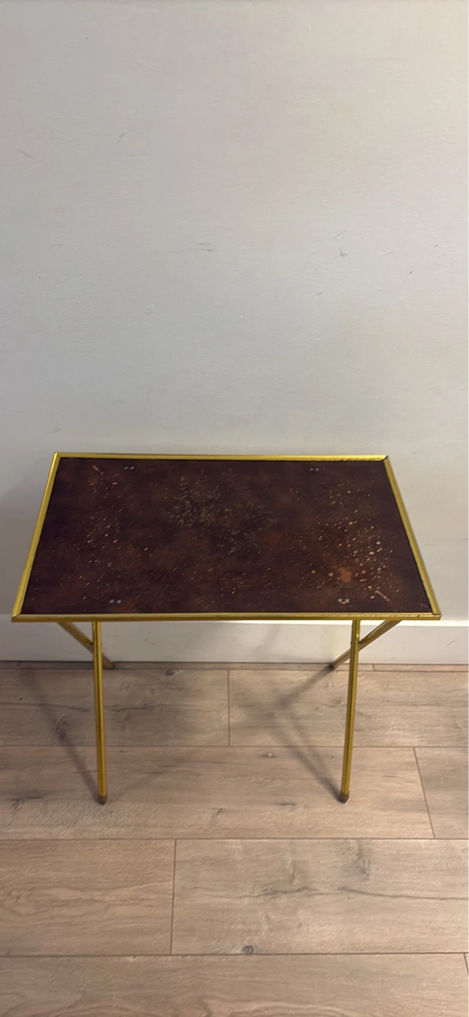 Vintage Foldable Brass TV Tray Table - photo 3