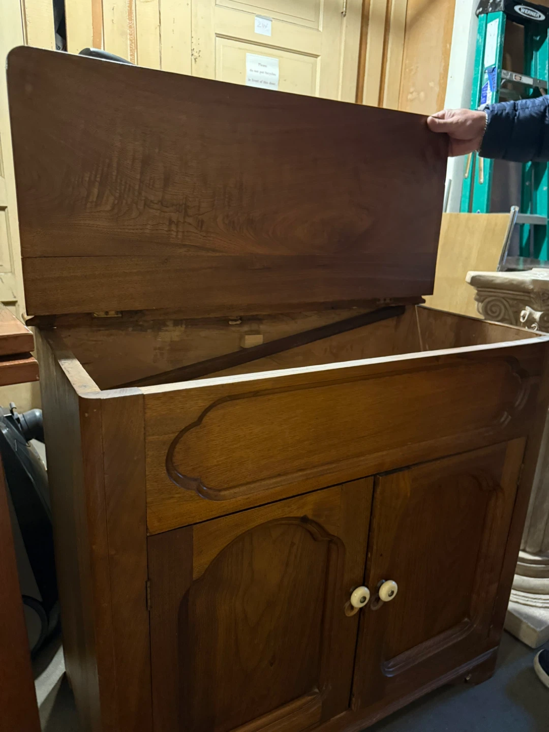 Wooden Storage Cabinet with Lift-Top Lid - photo 4