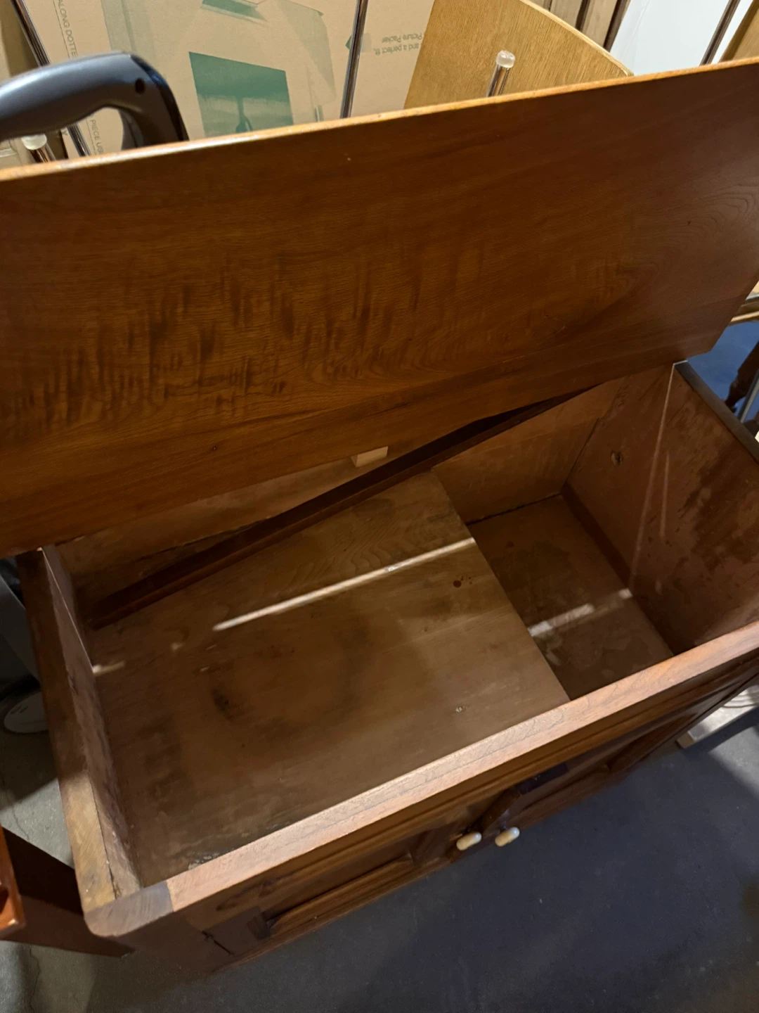 Wooden Storage Cabinet with Lift-Top Lid - photo 2
