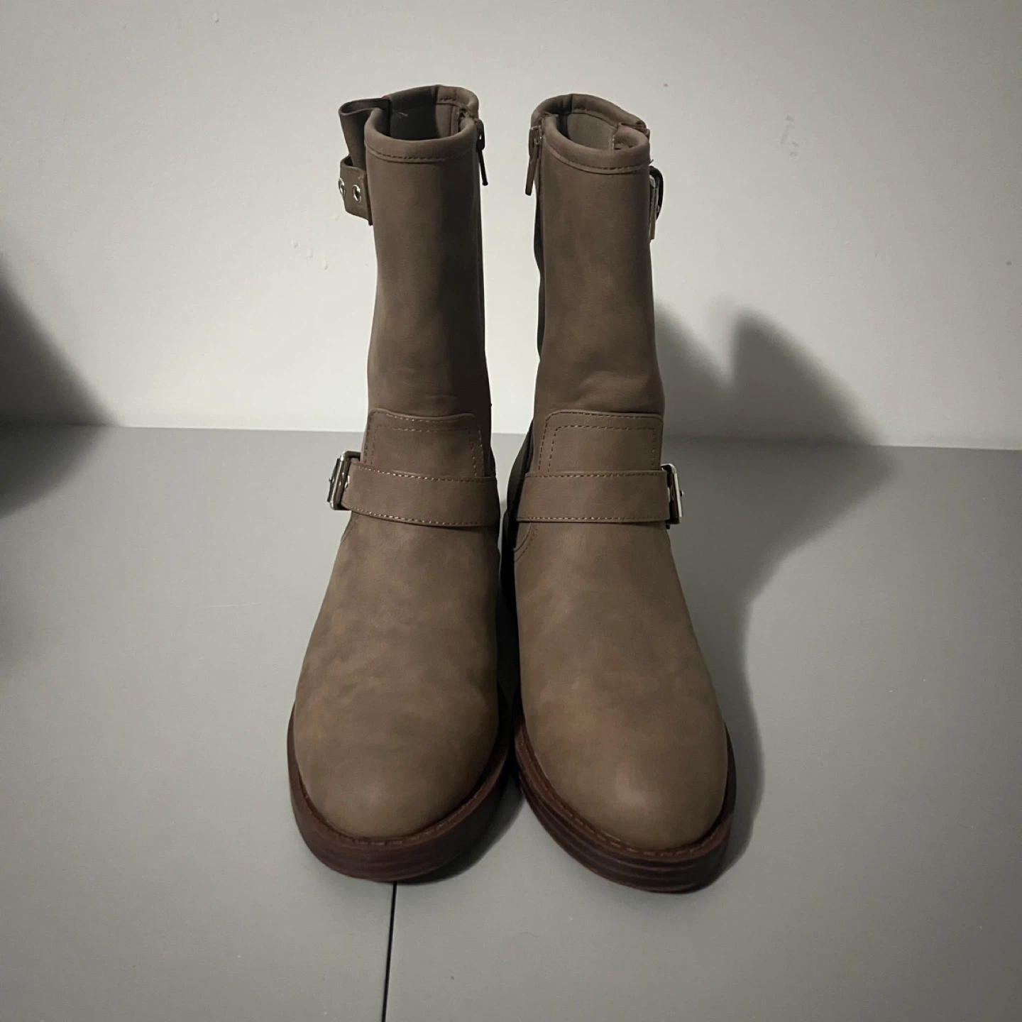 Dolce Vita Women's Buckle Moto Booties Dark Taupe Size 7 NWT