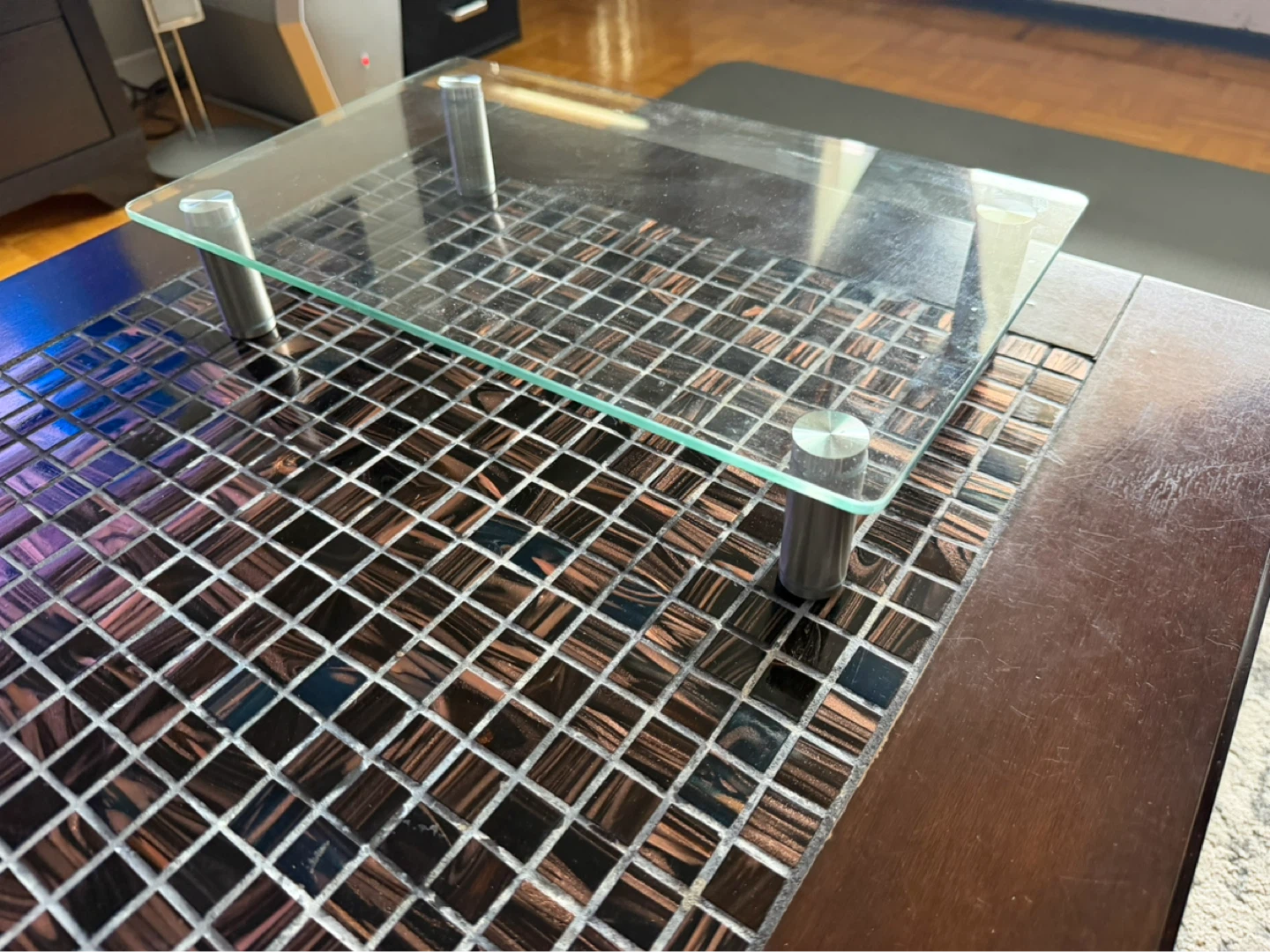 Glass Monitor Stand with Metal Legs - photo 4