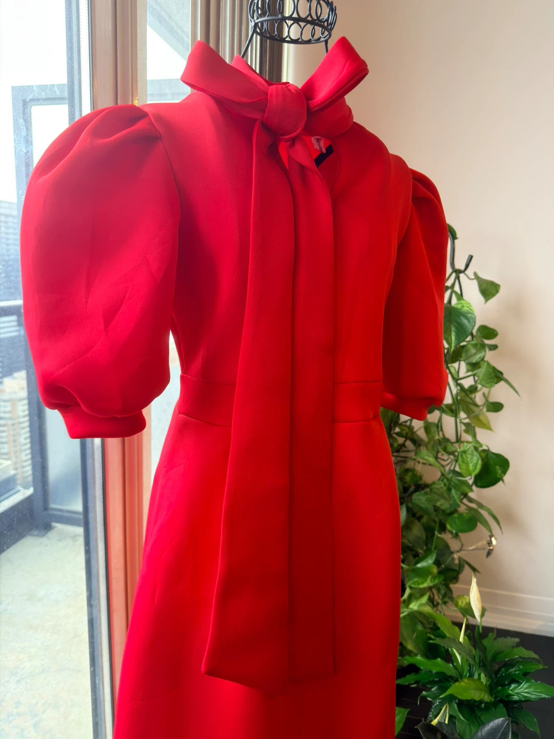 Red Puffy Sleeve Dress - photo 2