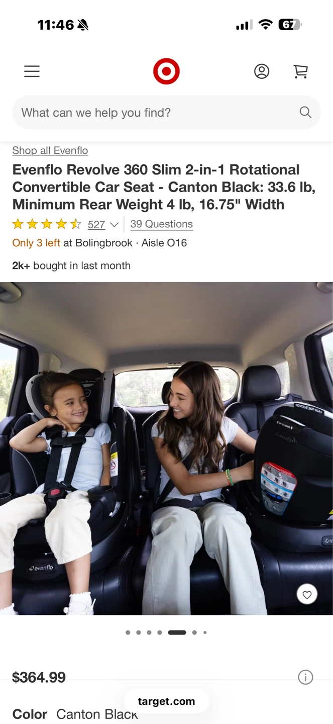 Evenflo Revolve 360 Slim 2-in-1 Rotational Convertible Car Seat - photo 4