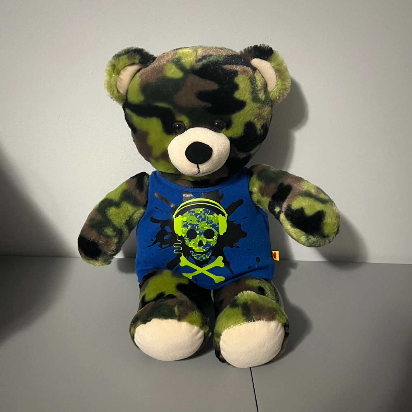 Build-A-Bear Camouflage Teddy Bear with Graphic Shirt