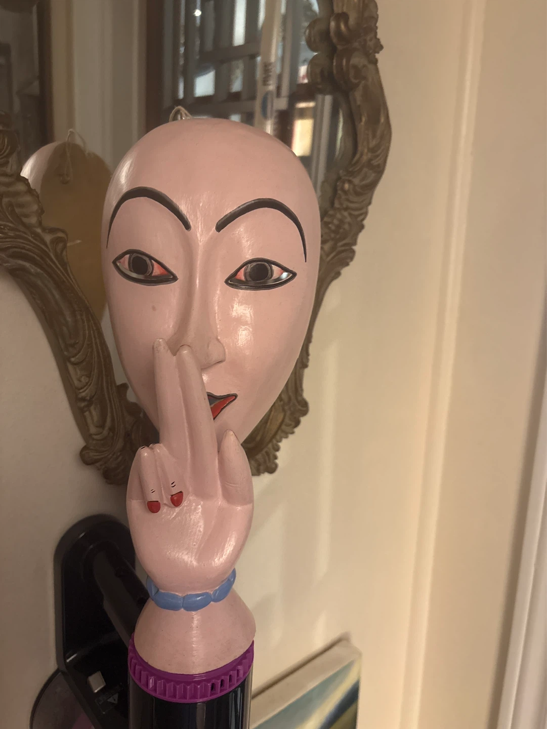 Vintage Decorative wood carved shush budda mask