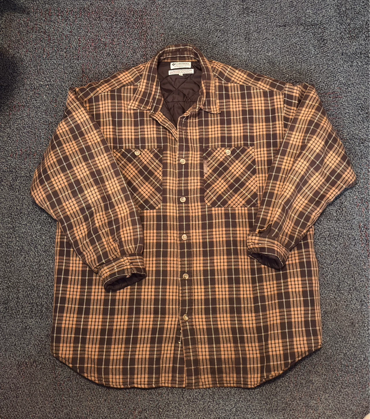 Columbia brown plaid button up shirt Size XXL