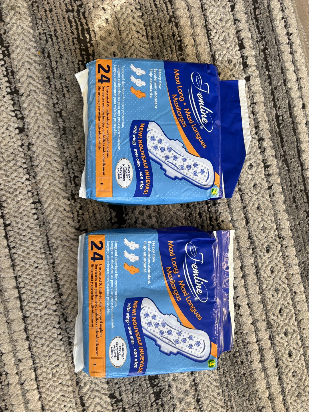 Femine Maxi Long Pads - 2 Packs of 24