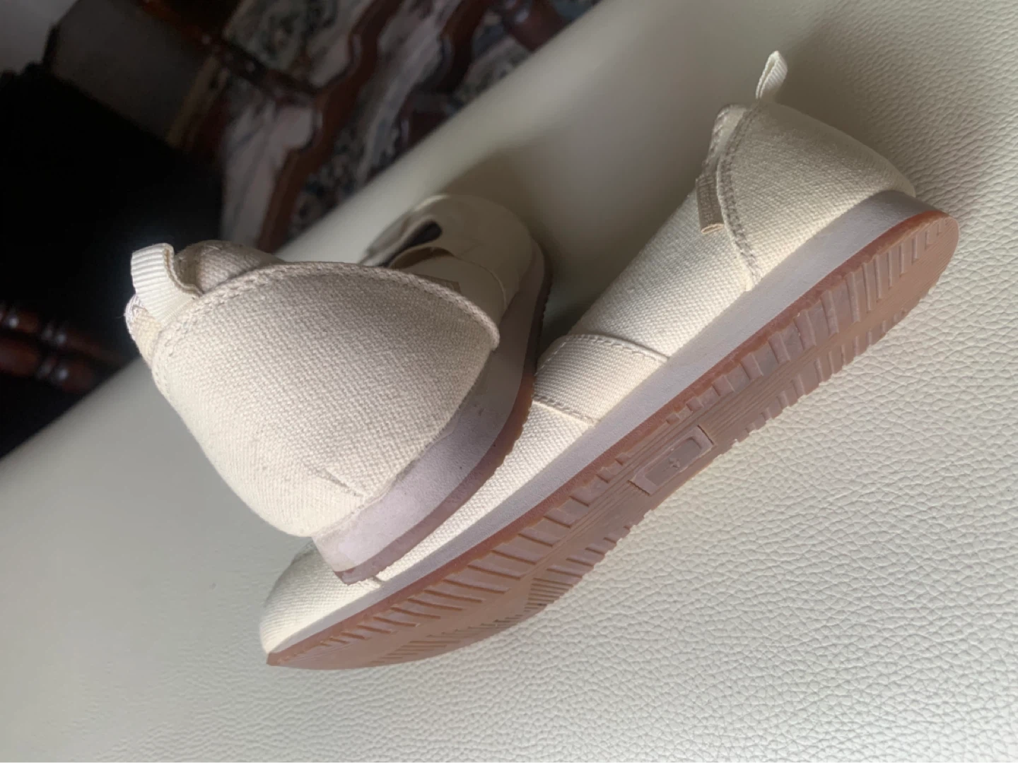 Women's Beige Canvas Ballet Flats - photo 2