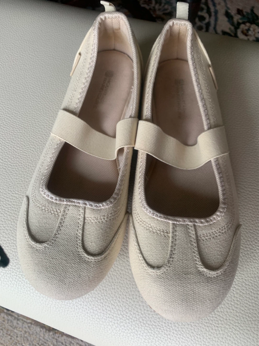 Women's Beige Canvas Ballet Flats - photo 3