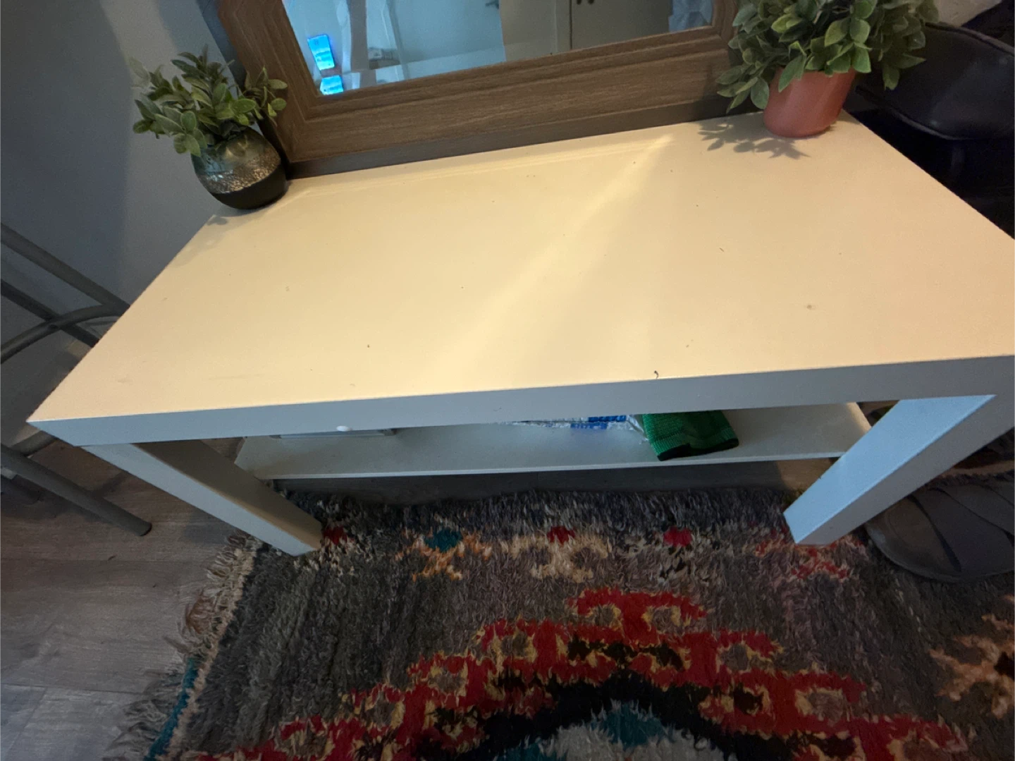 White Coffee Table with Shelf