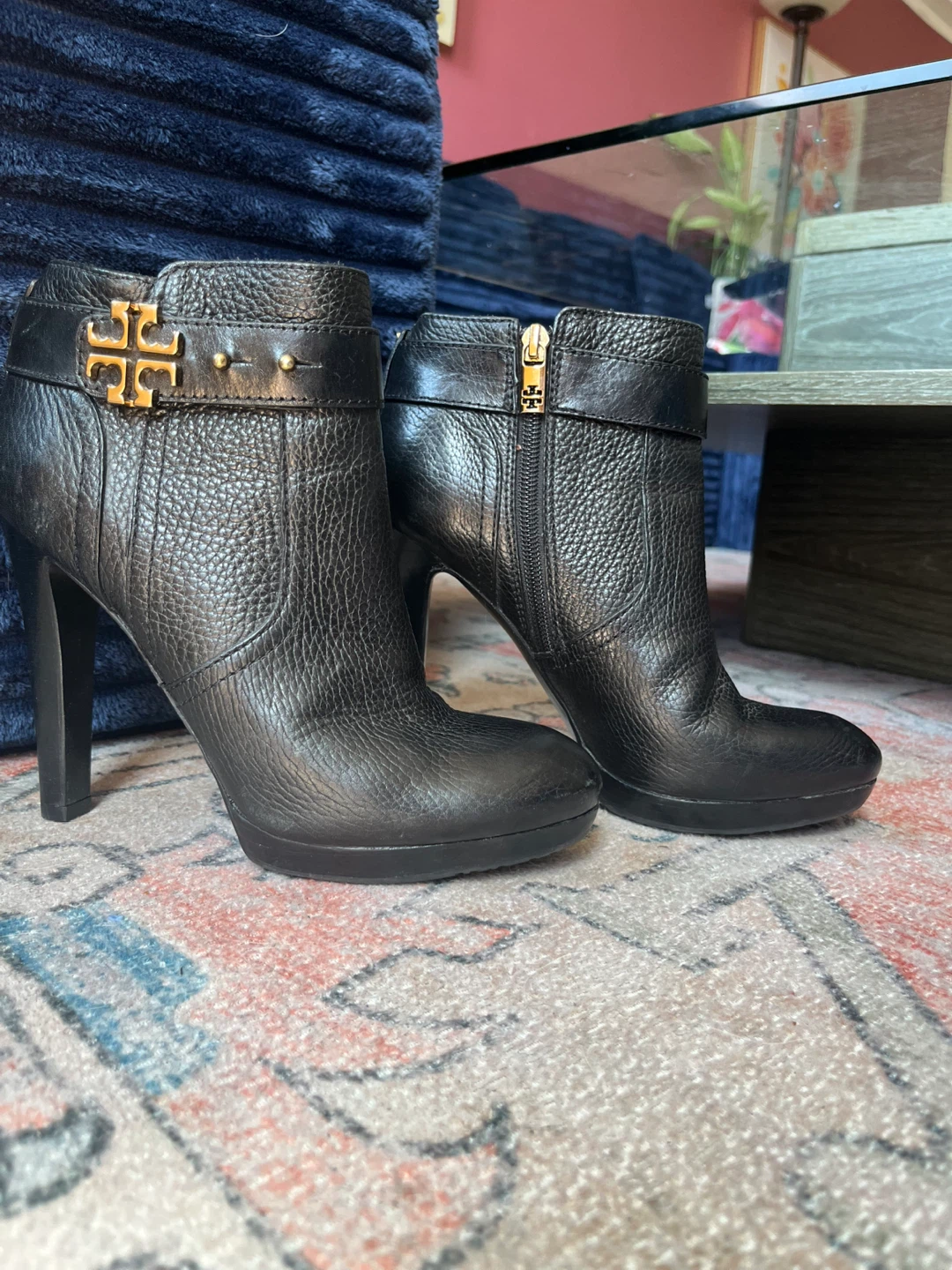 Tory Burch Black Leather Ankle Boots