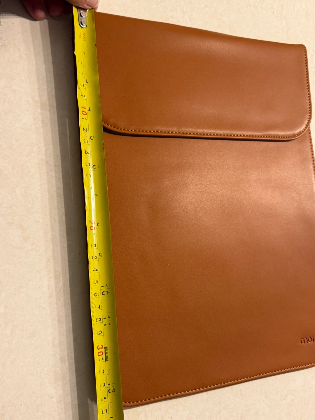Monro Faux Leather Laptop Sleeve Case Tan - photo 5