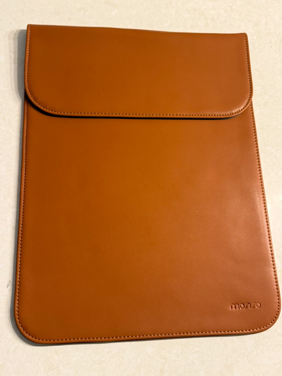 Monro Faux Leather Laptop Sleeve Case Tan - photo 2