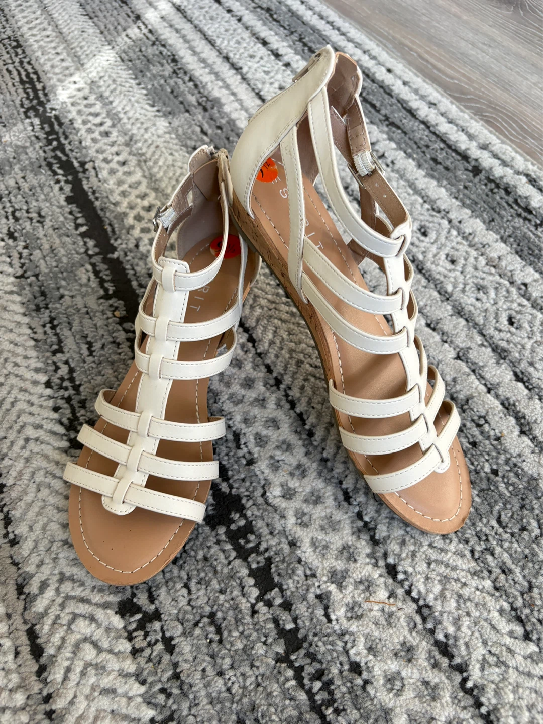 White Glazed Gladiator Sandals - Size 9.5