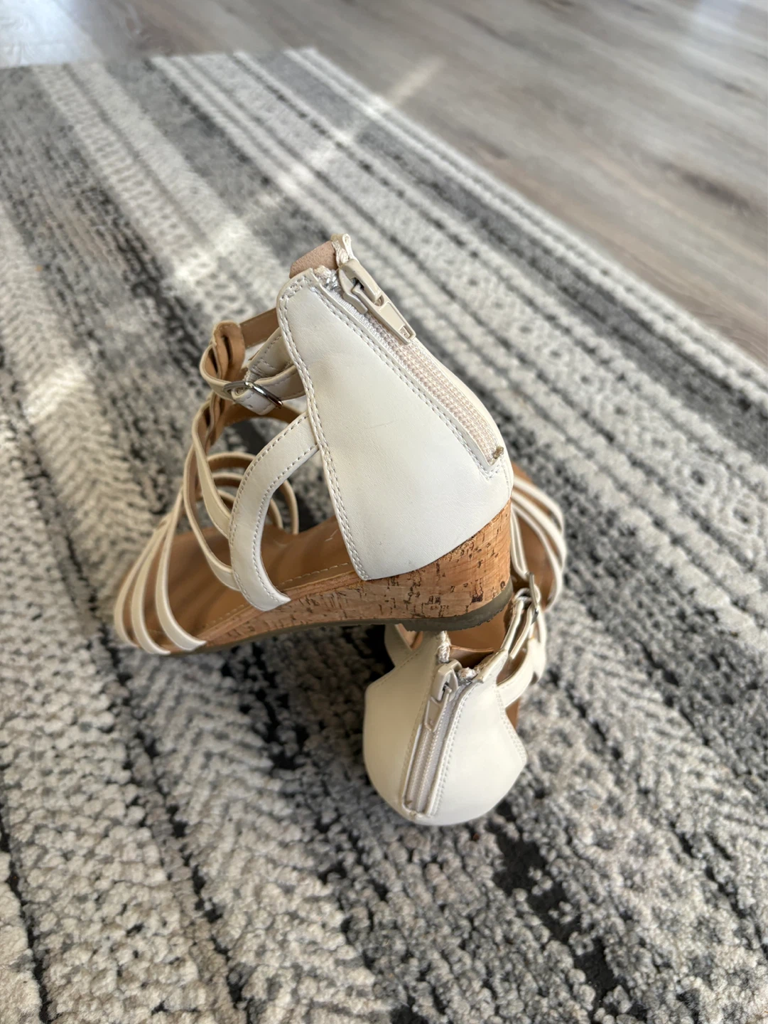 White Glazed Gladiator Sandals - Size 9.5 - photo 5
