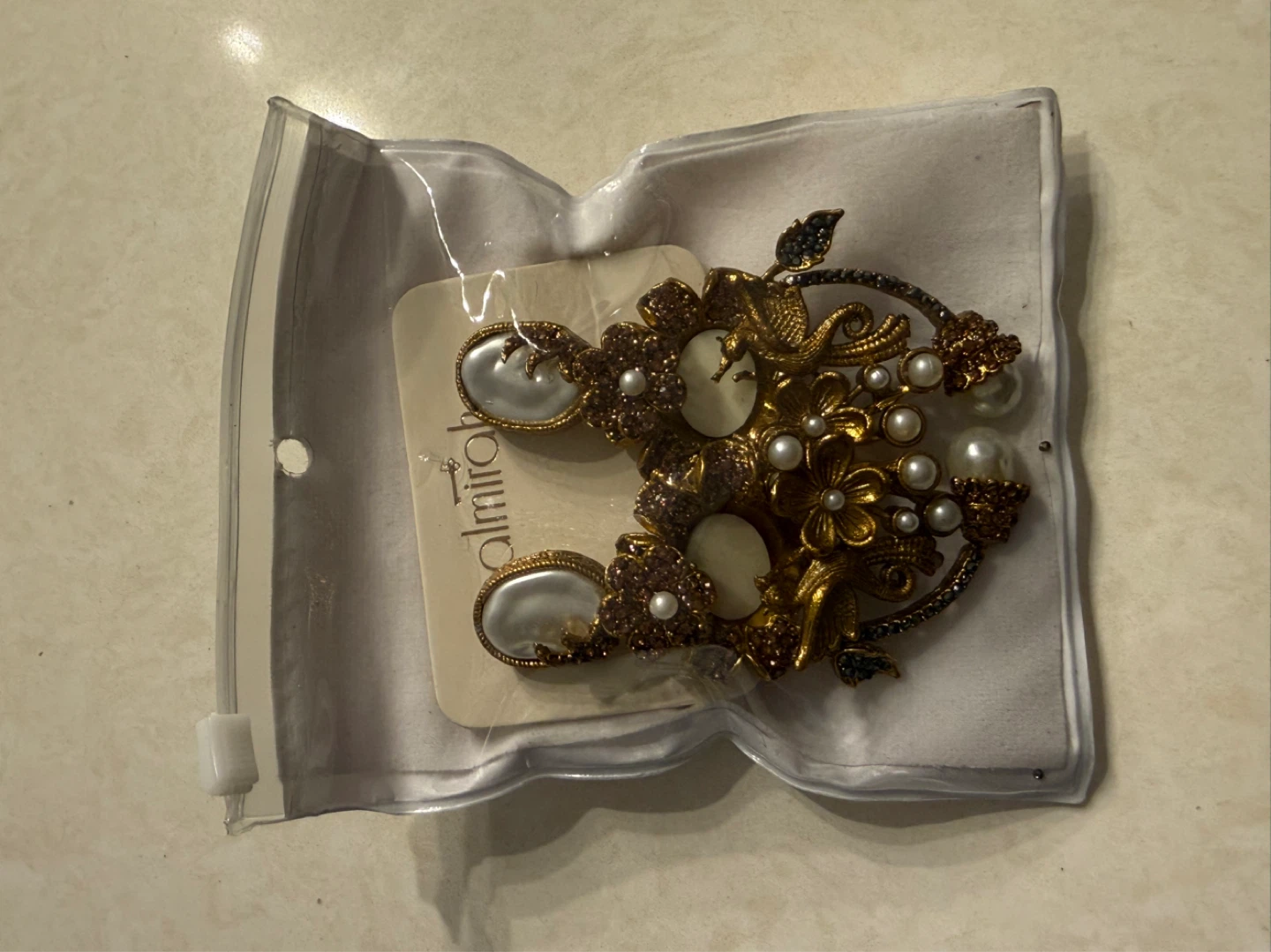 Almirah Statement Earrings with Pearls and Rhinestones - photo 5