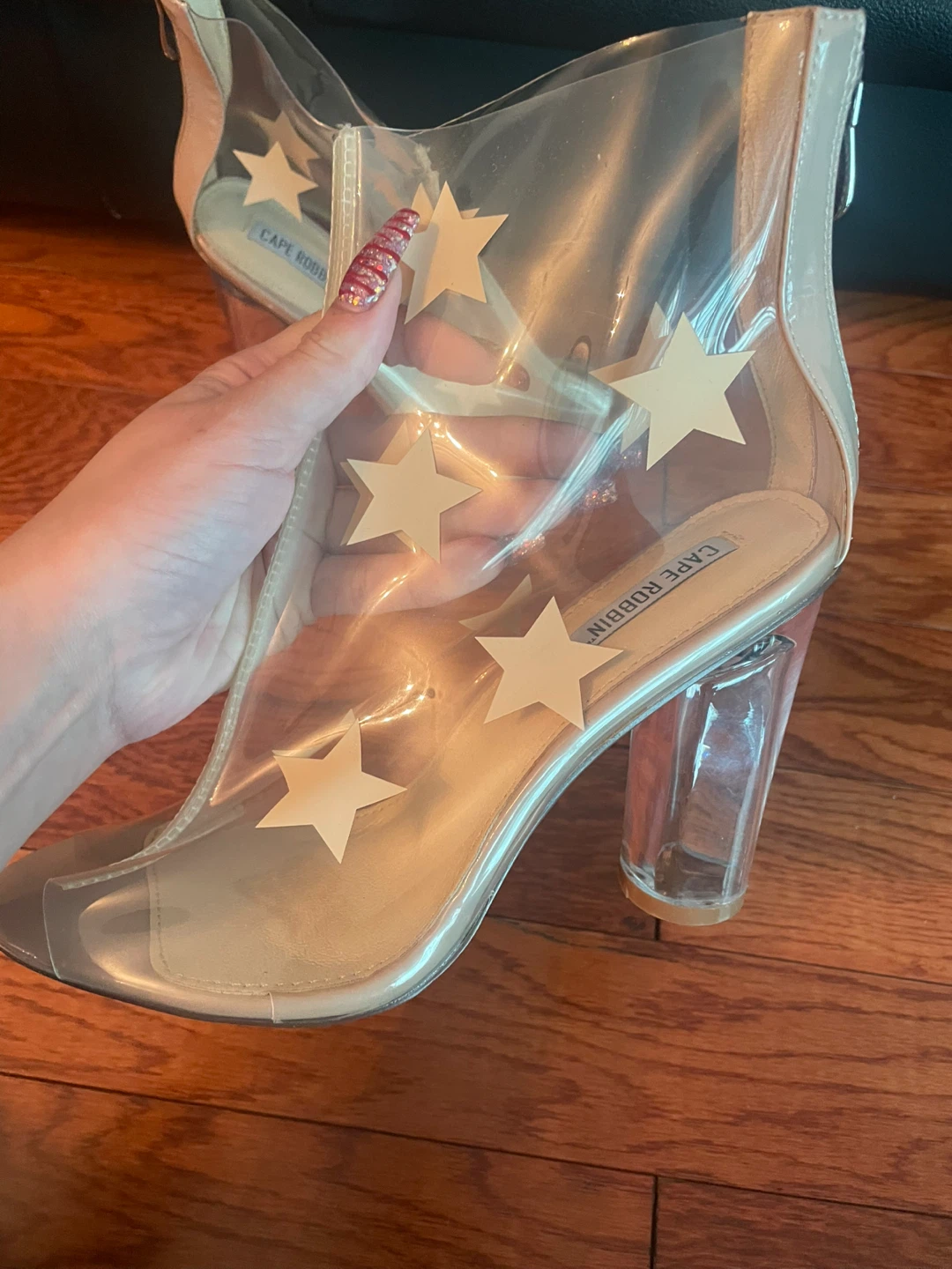 BRAND NEW Fashion Nova Cape Robbin Star Clear Ankle Boots - photo 3